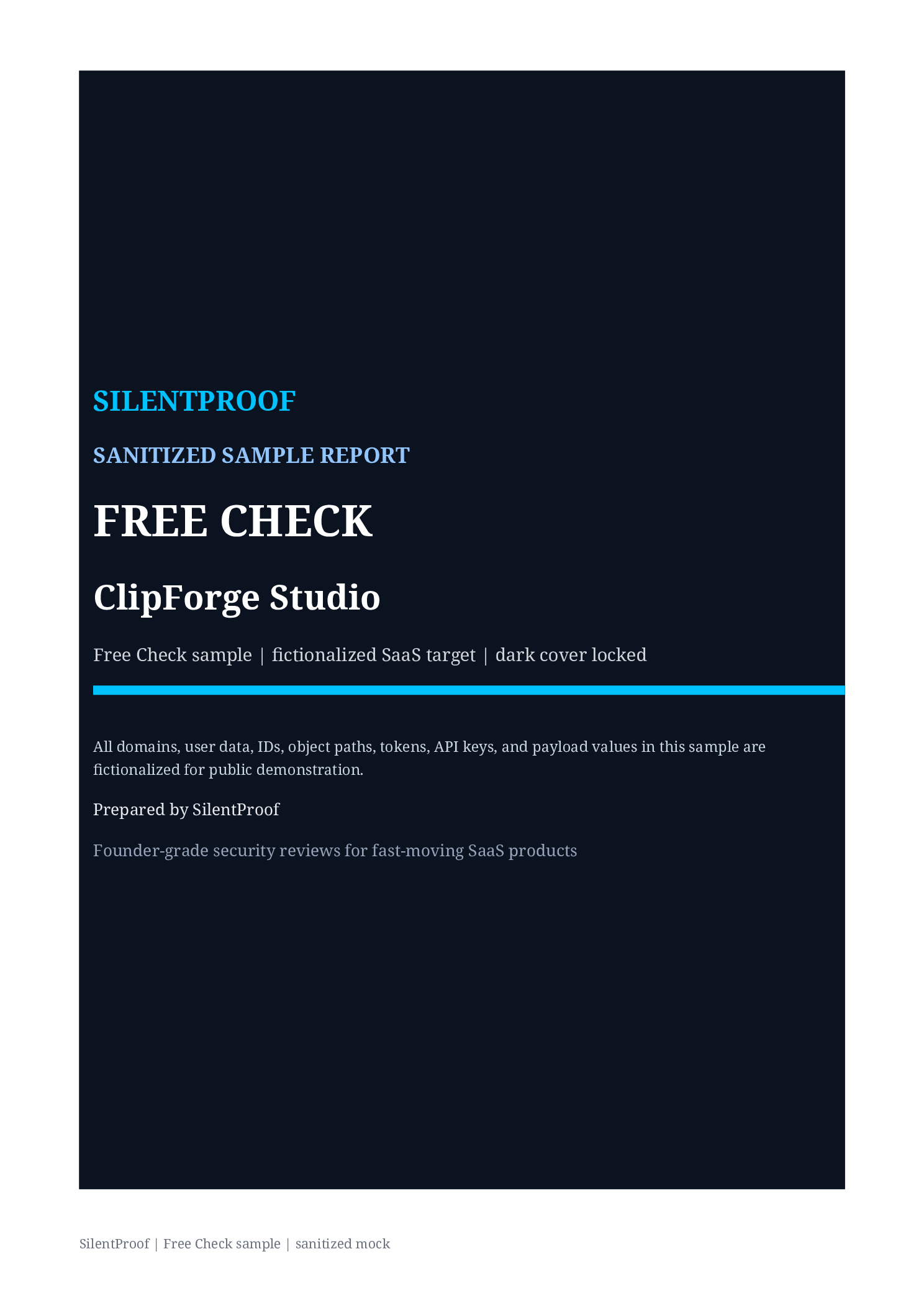 Free Check sample report cover